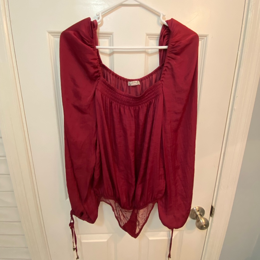 Free people satin bodysuit